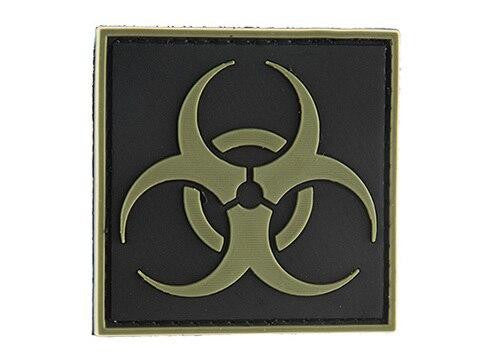 G-Force Biohazard Square PVC Morale Patch, OD Green