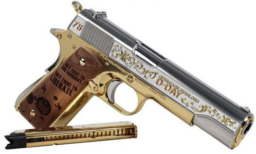 G&G GPM1911 D-Day Limited Version Airsoft Pistol, Gold/Silver