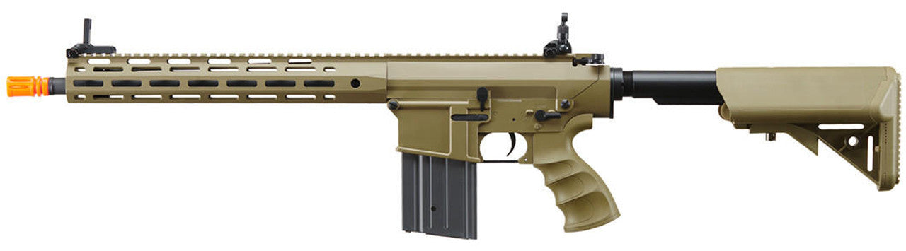 Golden Eagle SR-25K w/ URX4 M-LOK Handguard & Crane Stock AEG Airsoft Rifle Tan
