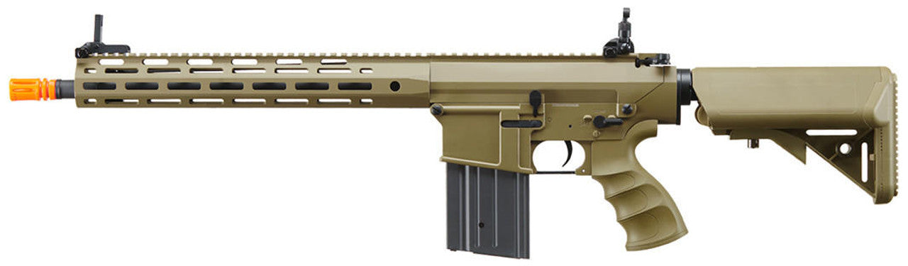 Golden Eagle SR-25K w/ URX4 M-LOK Handguard & Crane Stock AEG Airsoft Rifle Tan