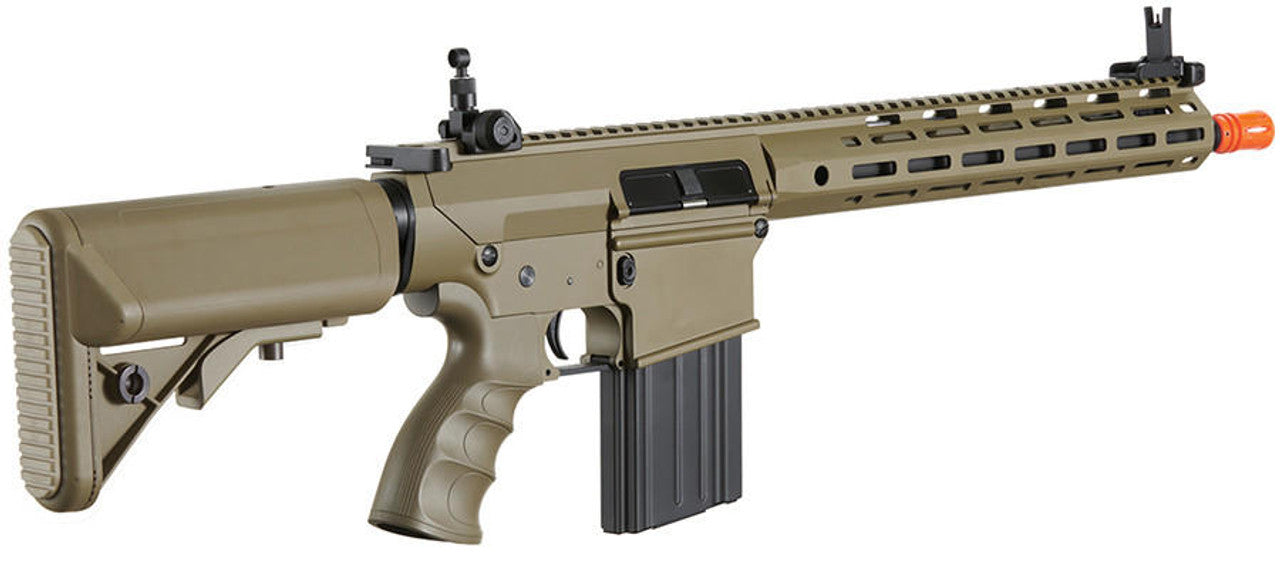 Golden Eagle SR-25K w/ URX4 M-LOK Handguard & Crane Stock AEG Airsoft Rifle Tan