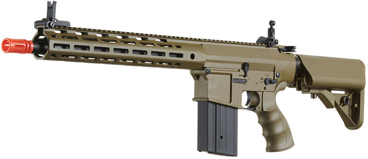Golden Eagle SR-25K w/ URX4 M-LOK Handguard & Crane Stock AEG Airsoft Rifle Tan