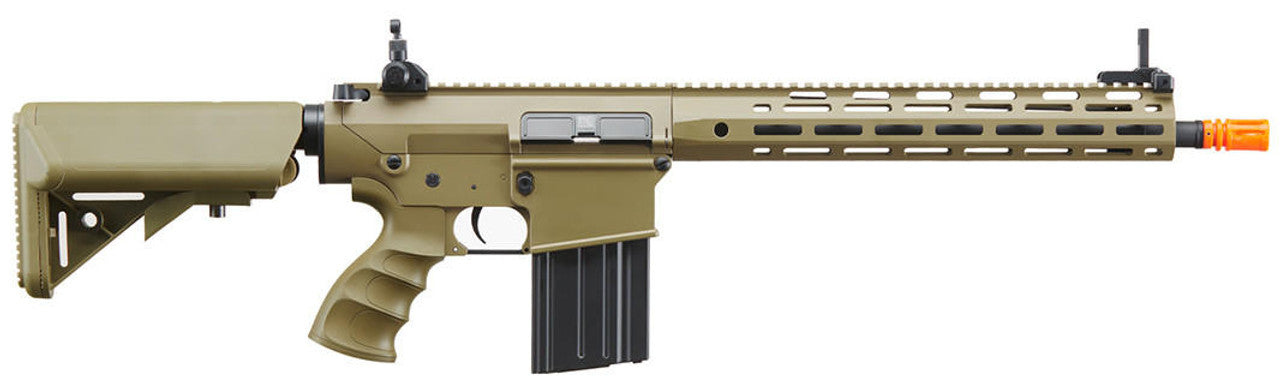 Golden Eagle SR-25K w/ URX4 M-LOK Handguard & Crane Stock AEG Airsoft Rifle Tan
