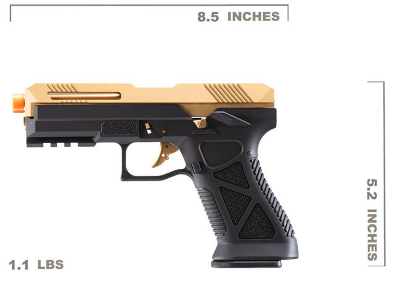 HFC Tactical Gas Blowback Airsoft Pistol Black/Gold