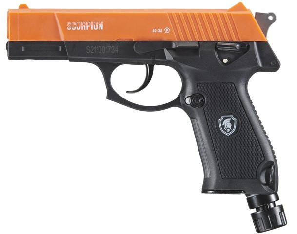 Lancer Defense Scorpion .50 Cal CO2 Powered Less Lethal Defense Air Pistol, Orange/Black