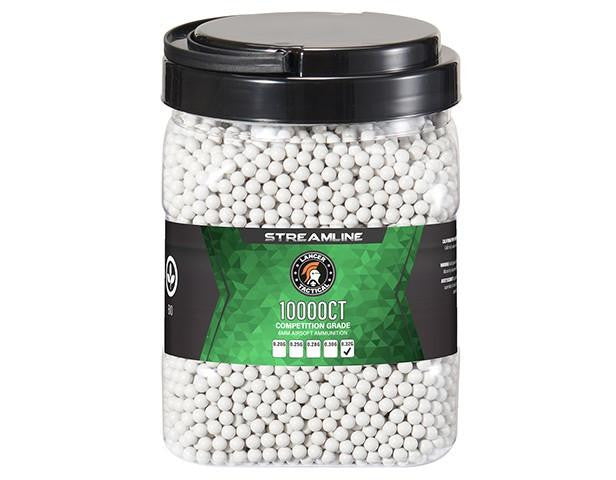 Lancer Tactical 10000 Round 0.32g Streamline Competition Grade Outdoor Airsoft BBs, White