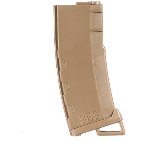 Lancer Tactical 130 Round High Speed Mid-Cap M4 Airsoft Magazine, Tan, 5 Pack
