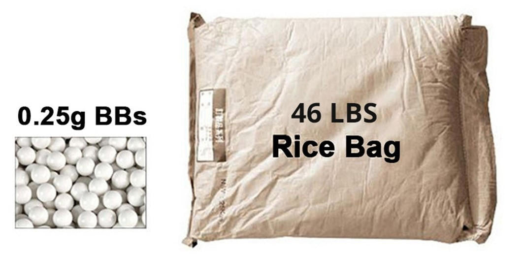 Lancer Tactical 46 lbs Rice Bag Airsoft 0.25g BBs, White