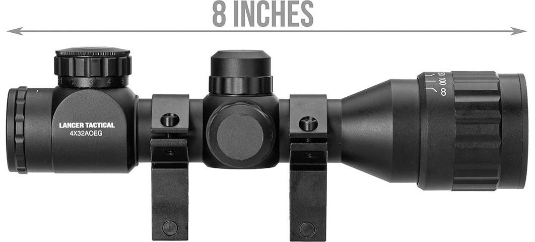 Lancer Tactical 4X32 AOEG Scope, Black