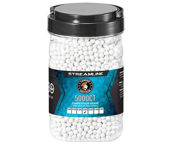 Lancer Tactical 5000 Round 0.30g Streamline Competition Grade Outdoor Tracer Airsoft BBs, Green