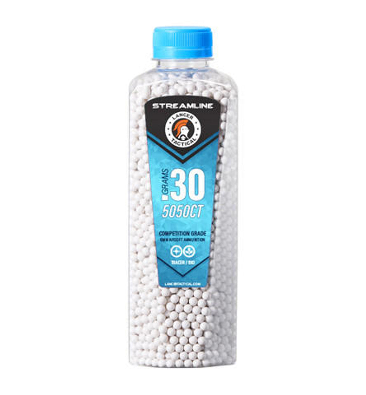 Lancer Tactical 5050 Round 0.30g Streamline Airsoft Bio-Tracer BB Bottle Green