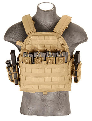 Lancer Tactical 69T4 1000D Nylon Tactical Vest, Tan