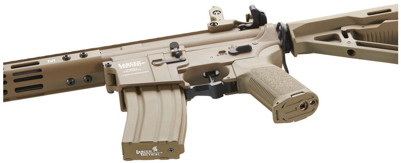Lancer Tactical Archon 14’’ M-LOK Proline Series M4 Airsoft Rifle w/ Delta Stock Tan