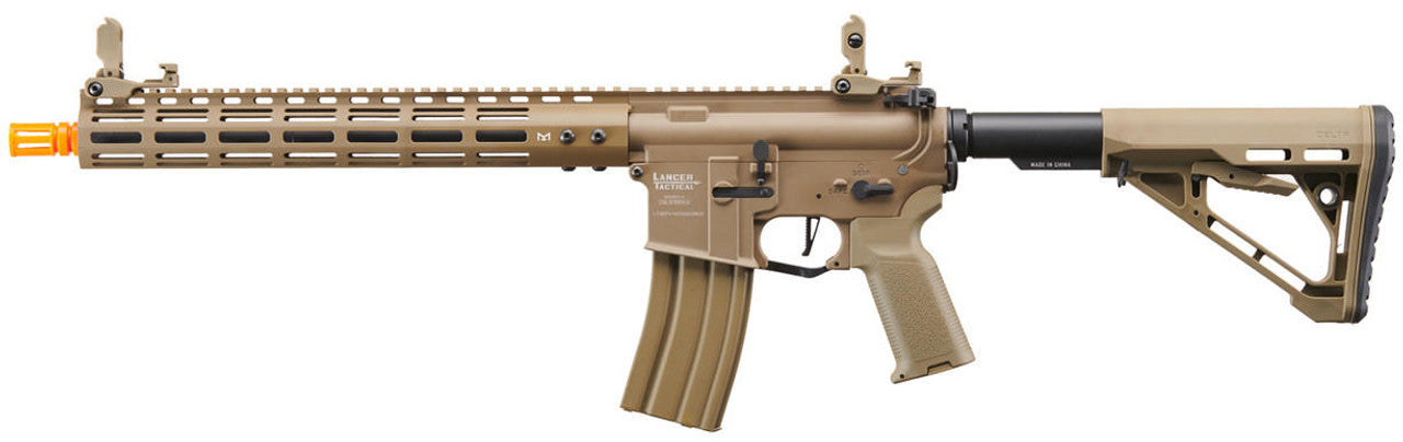 Lancer Tactical Archon 14’’ M-LOK Proline Series M4 Airsoft Rifle w/ Delta Stock Tan