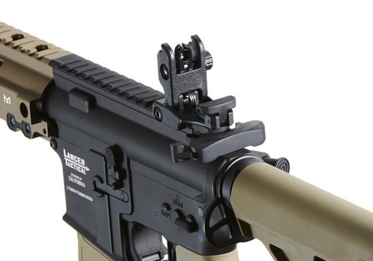 Lancer Tactical Blazer 10’’ M-LOK Proline Series M4 Airsoft Rifle with Delta Stock & Mock Suppressor Two-Tone