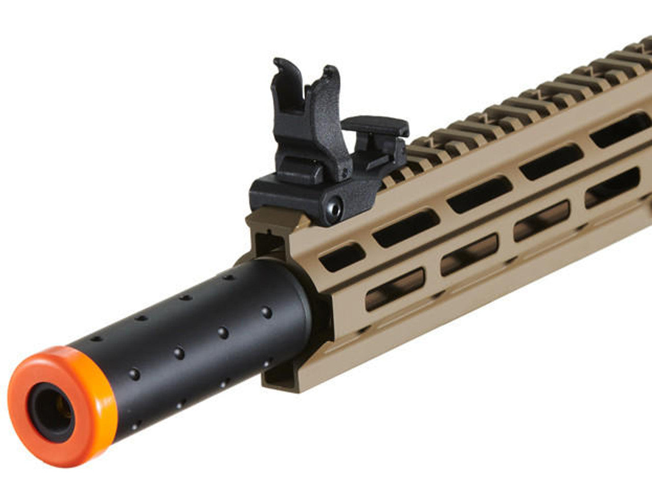 Lancer Tactical Blazer 10’’ M-LOK Proline Series M4 Airsoft Rifle with Delta Stock & Mock Suppressor Two-Tone