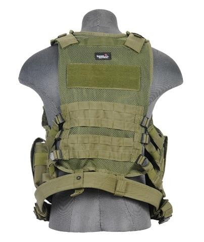 Lancer Tactical Cross Draw Tactical Vest, OD Green