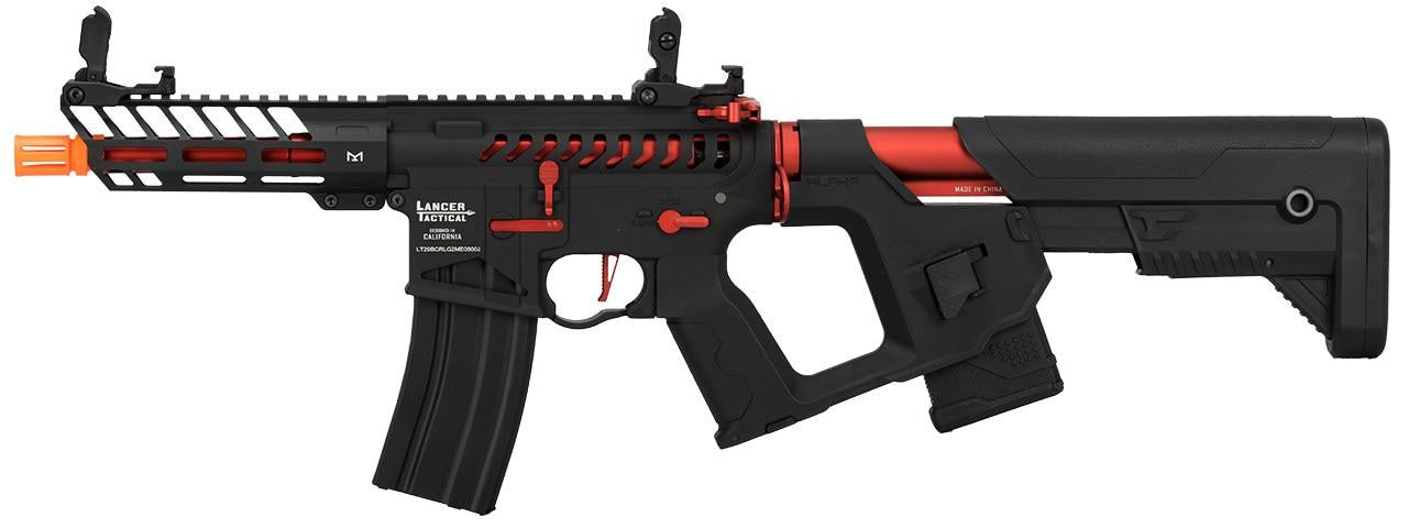 Lancer Tactical Enforcer Series NEEDLETAIL Skeleton ProLine AEG Airsoft Rifle Black/Red