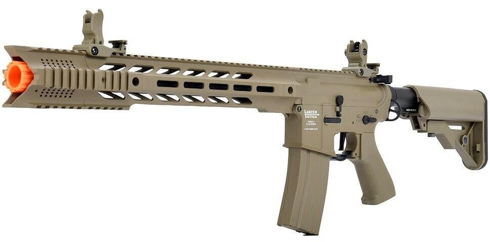 Lancer Tactical Interceptor SPR ProLine Series Airsoft Rifle, High FPS Version, Tan