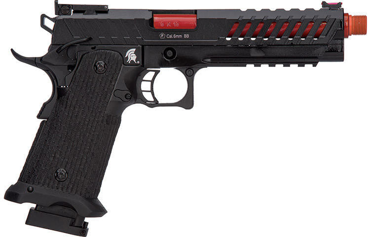 Lancer Tactical Knightshade Hi-Capa GBB Airsoft Pistol, Black/Red