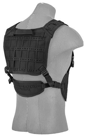 Lancer Tactical Laser Cut Airsoft Chest Rig w/ Sling, Black