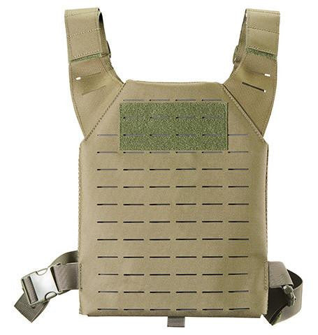 Lancer Tactical Low Profile Laser Cut MOLLE Plate Carrier, OD Green