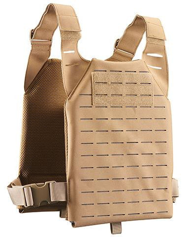 Lancer Tactical Low Profile Laser Cut MOLLE Plate Carrier, Tan