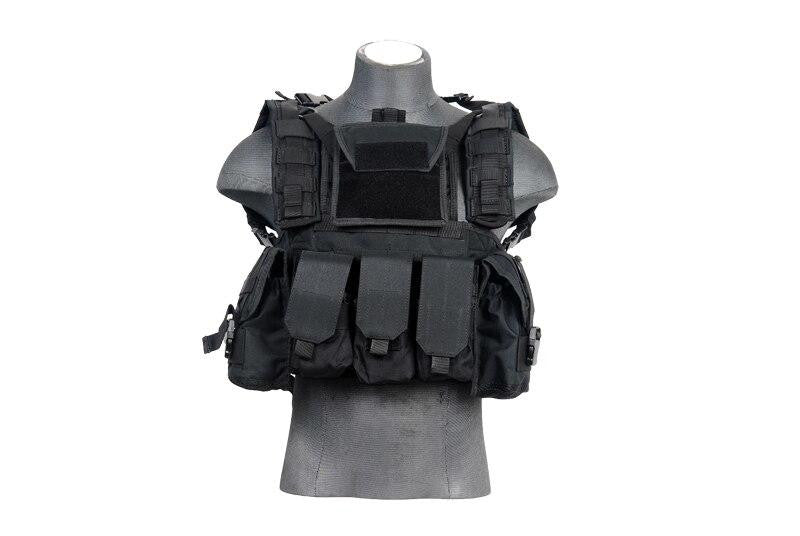 Lancer Tactical Modular Chest Rig with Pouches, Black