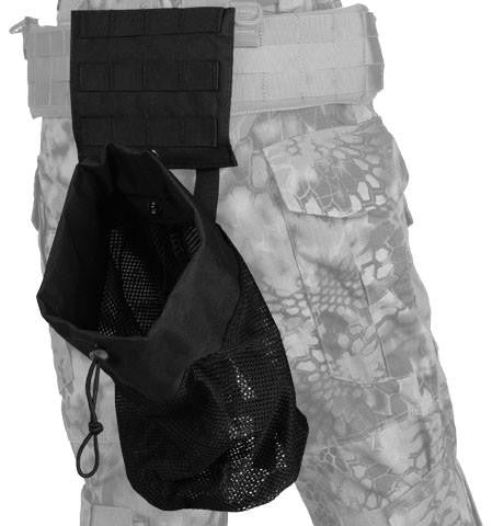 Lancer Tactical Molle Platform Fold-Away Netting Dump Pouch, Black