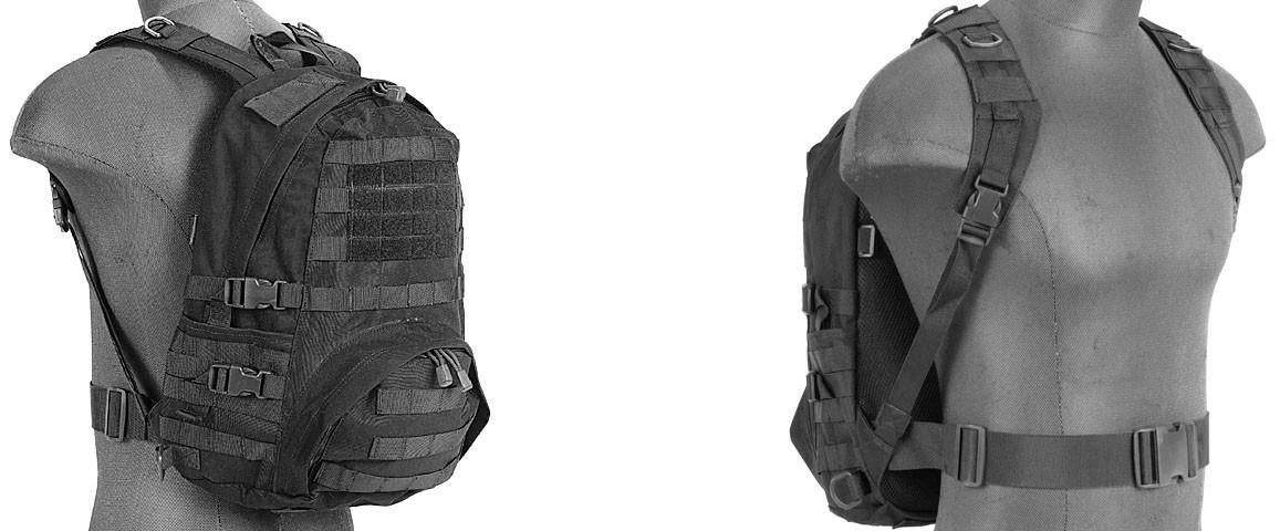 Lancer Tactical Nylon Patrol Backpack, Black