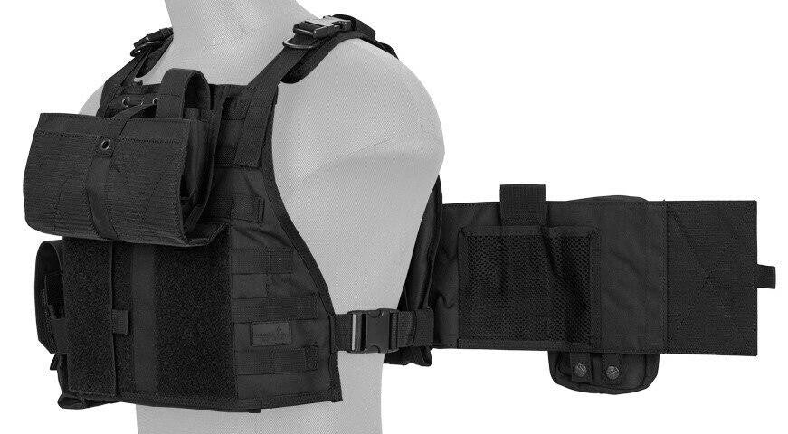 Lancer Tactical Nylon Tactical Assault Plate Carrier, Black