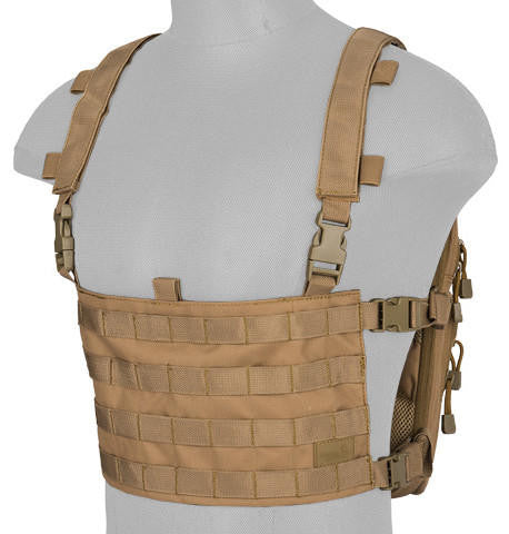 Lancer Tactical QD Chest Rig Lightweight Backpack, Khaki