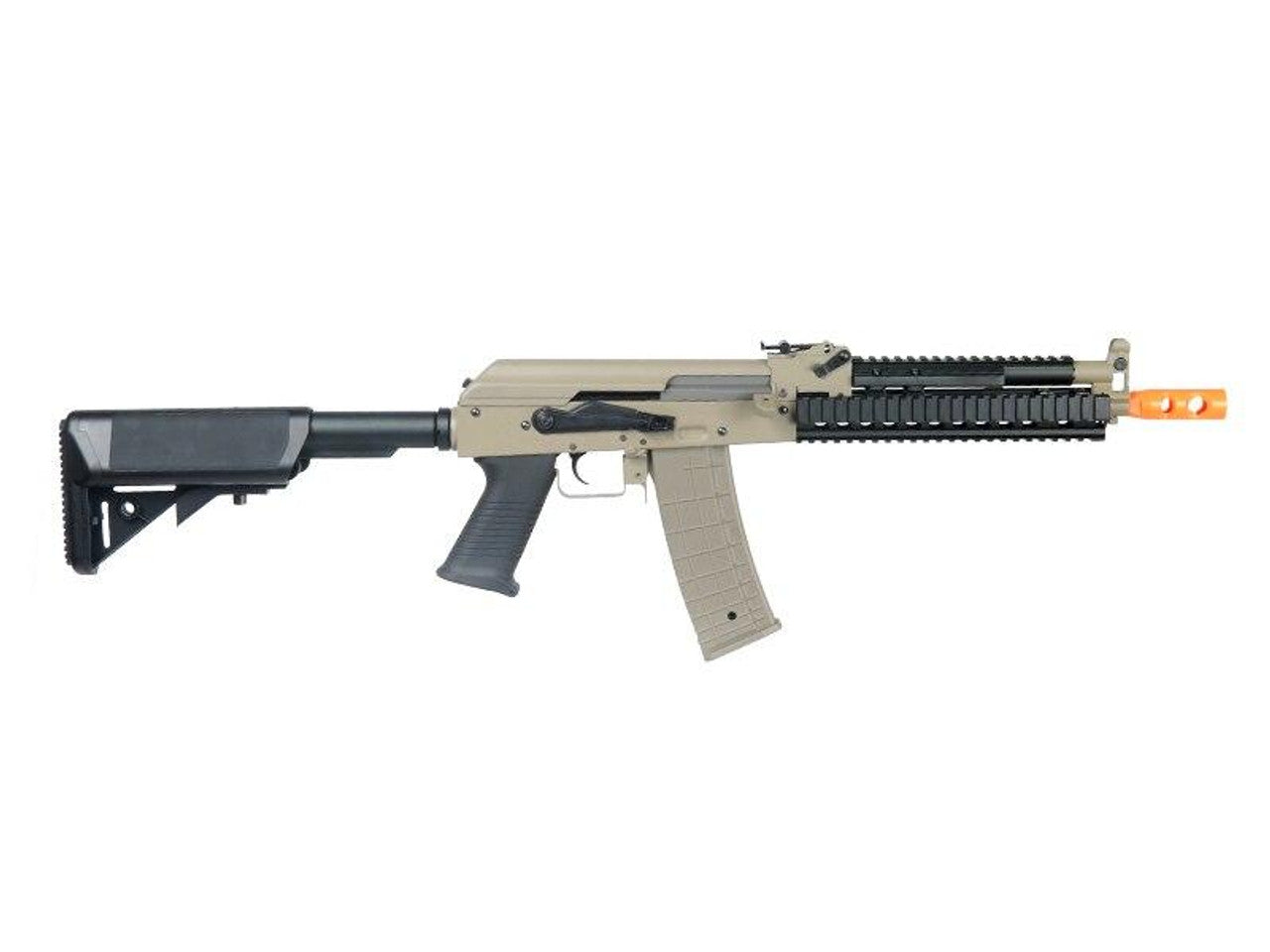 Lancer Tactical RIS AK Tactical AEG Airsoft Gun Tan/Black