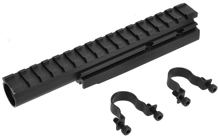 LCT Airsoft AK Series AEG 20mm Forward Optical Rail System, Black