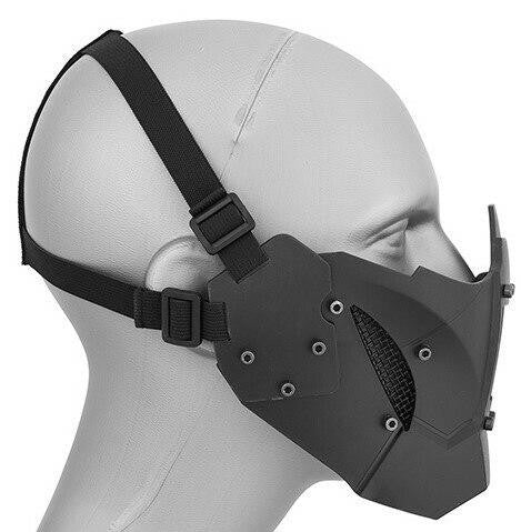 Mesh & Polymer Retro Mecha Lower Face Protection System, Black