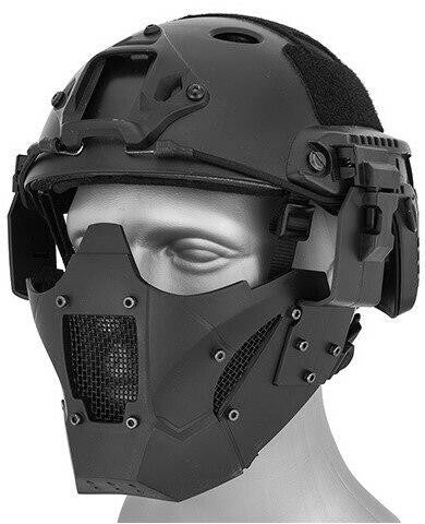 Mesh & Polymer Retro Mecha Lower Face Protection System, Black