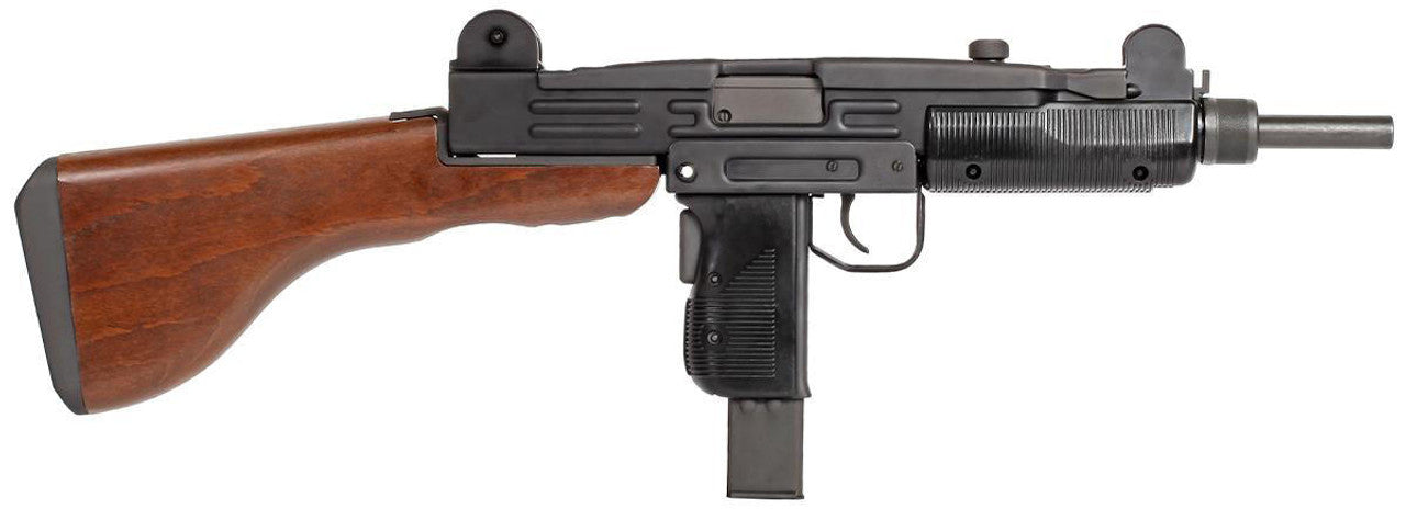 Northeast ’50s Vintage Style UZI Gas Blowback Airsoft Submachine Gun Black/Wood