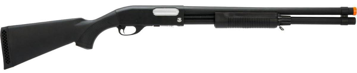 S&T M870 Full Metal Pump Action Airsoft Shotgun w/ Polymer Stock, Black