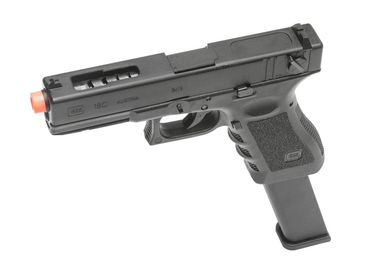 Glock G18C Gen3 Gas Blowback Airsoft Pistol by VFC / Elite Force w/ Extended Magazine, Black