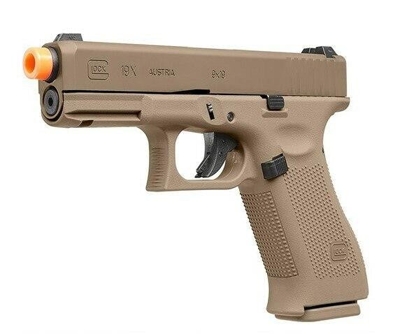 Glock G19X Gas Blowback Airsoft Pistol by VFC / Elite Force, Tan