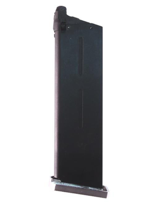 Vorsk 21rds Airsoft MEU/VX-9 Gas Magazine with Chrome Baseplate, Black/Chrome
