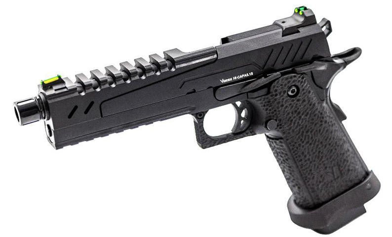 Vorsk 5.1 Split Slide Hi Capa Airsoft Pistol, Black