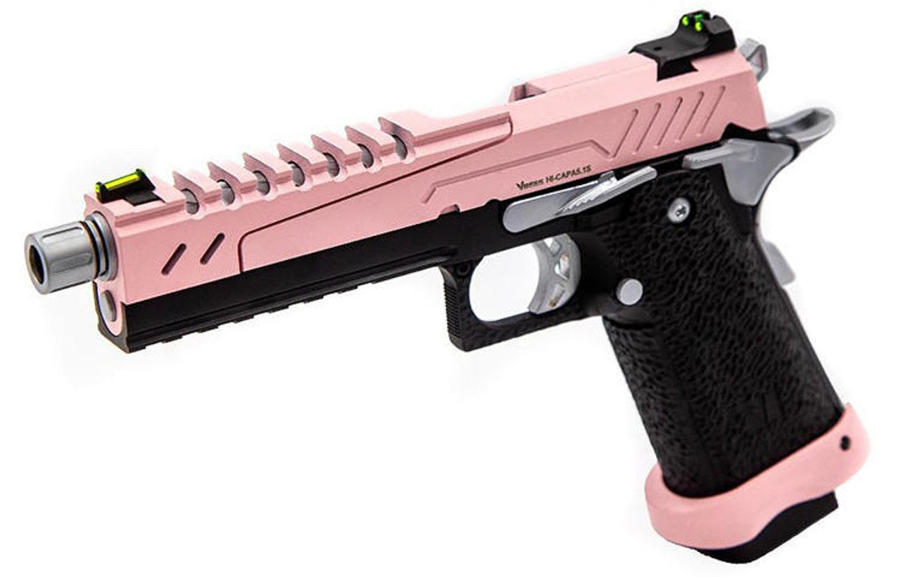 Vorsk 5.1 Split Slide Hi Capa Airsoft Pistol, Pink, Black & Chrome