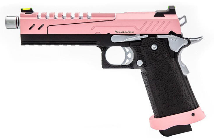 Vorsk 5.1 Split Slide Hi Capa Airsoft Pistol, Pink, Black & Chrome