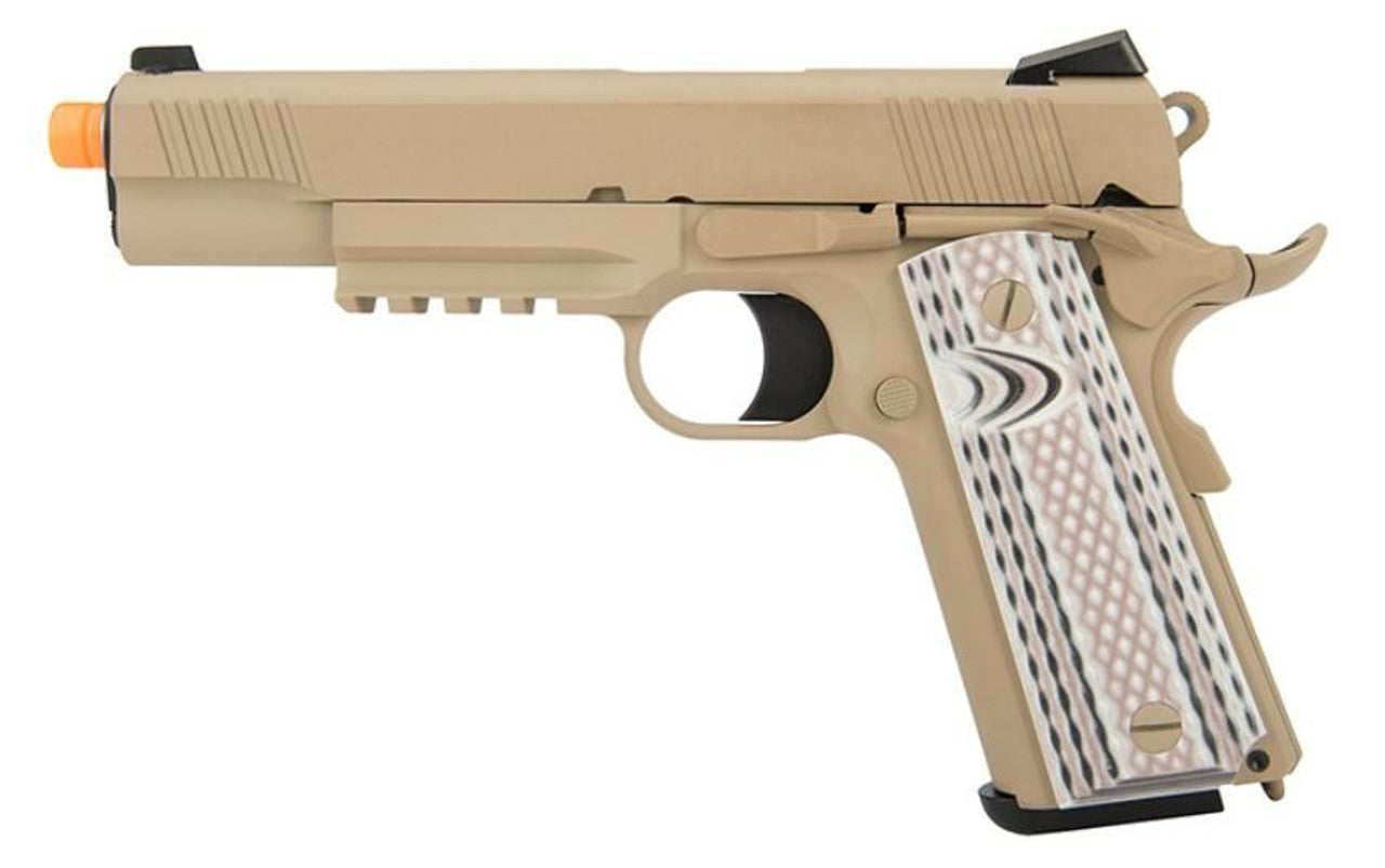 WE Tech Full Metal 1911 M45A1 Gas Blowback Airsoft Pistol Tan