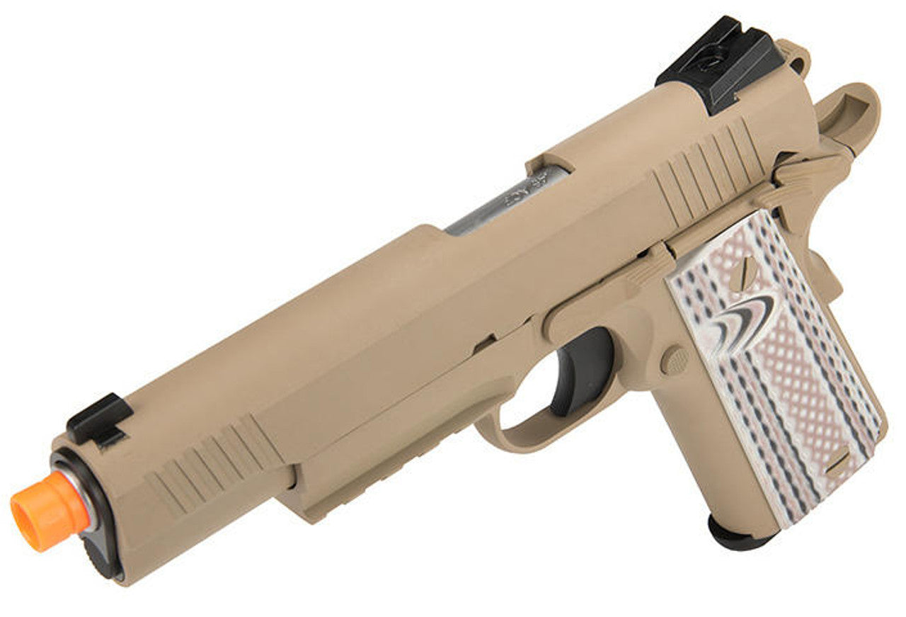 WE Tech Full Metal 1911 M45A1 Gas Blowback Airsoft Pistol Tan