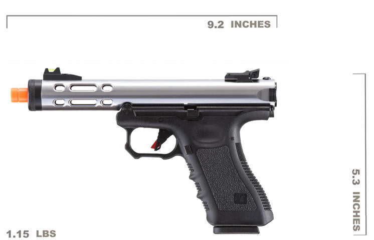 WE-Tech Galaxy G-Series Gas Blowback Airsoft Pistol, Silver