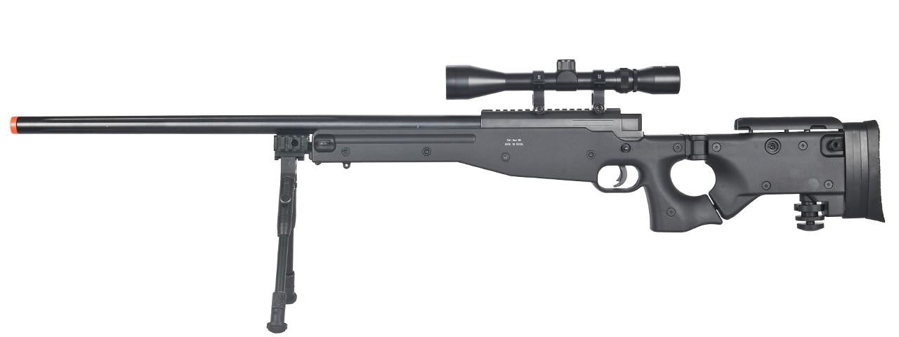 Well L96 AWP Bolt Action Sniper Rifle w/ Scope & Bipod Black