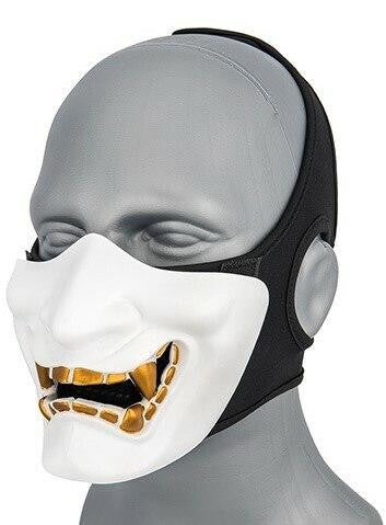 Yokai Ogre Padded Polymer Lower Face Mask, White