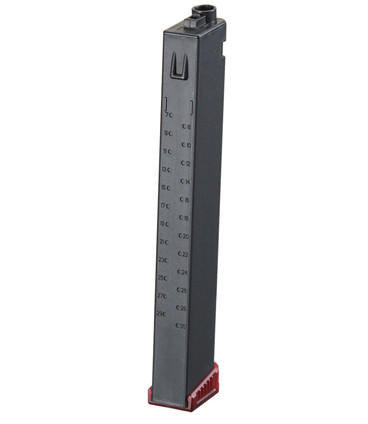 Zion Arms PW9 120 Round 9mm Style Mid-Capacity Magazine, Black/Red